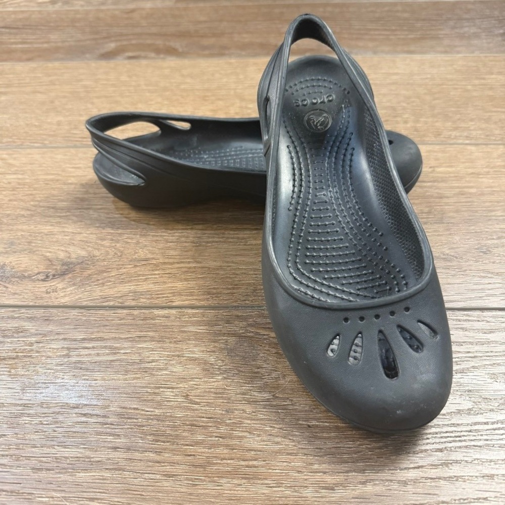 Crocs Women's Kadee Slingback Flats Black Size 6 Slip-On Casual Business